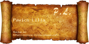 Pavics Lilla névjegykártya